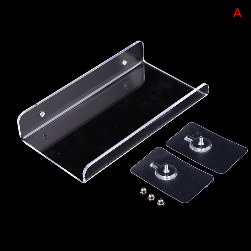Potey 1pc Acrylic Clear Wall Shelf Floating Shelves Wall Shelf for Bathroom Livingroom