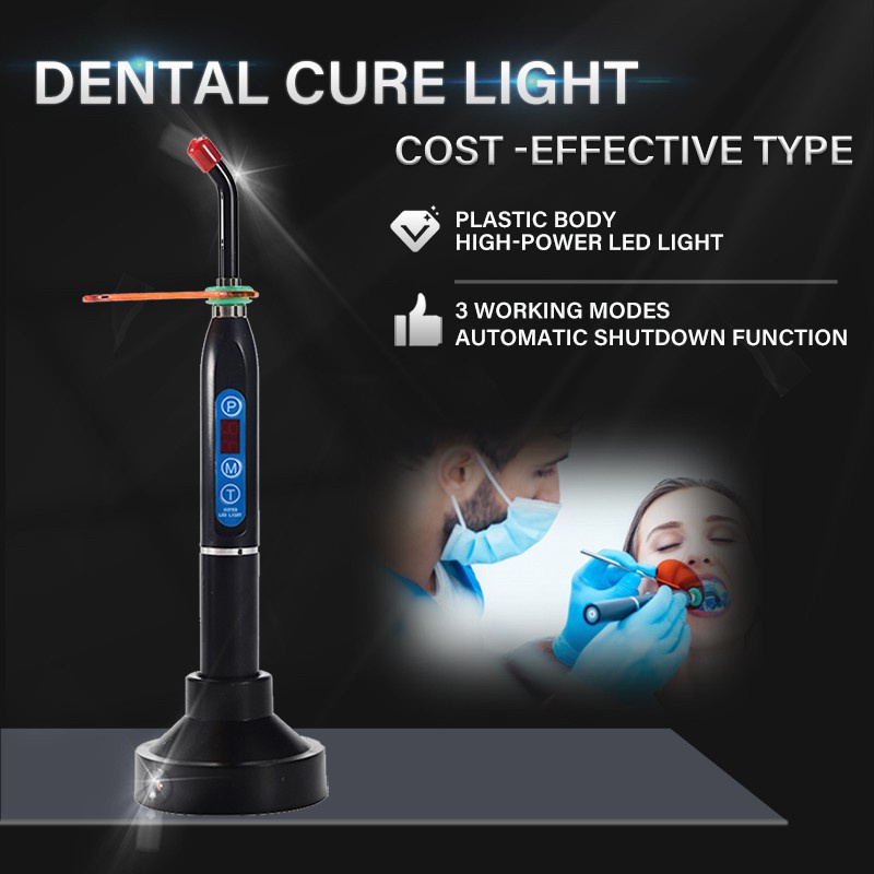 Agdoad Teeth Curing LIght Machine Wireless LED Blue Light Curing Lamp Adjustable Solidify Dental Tools