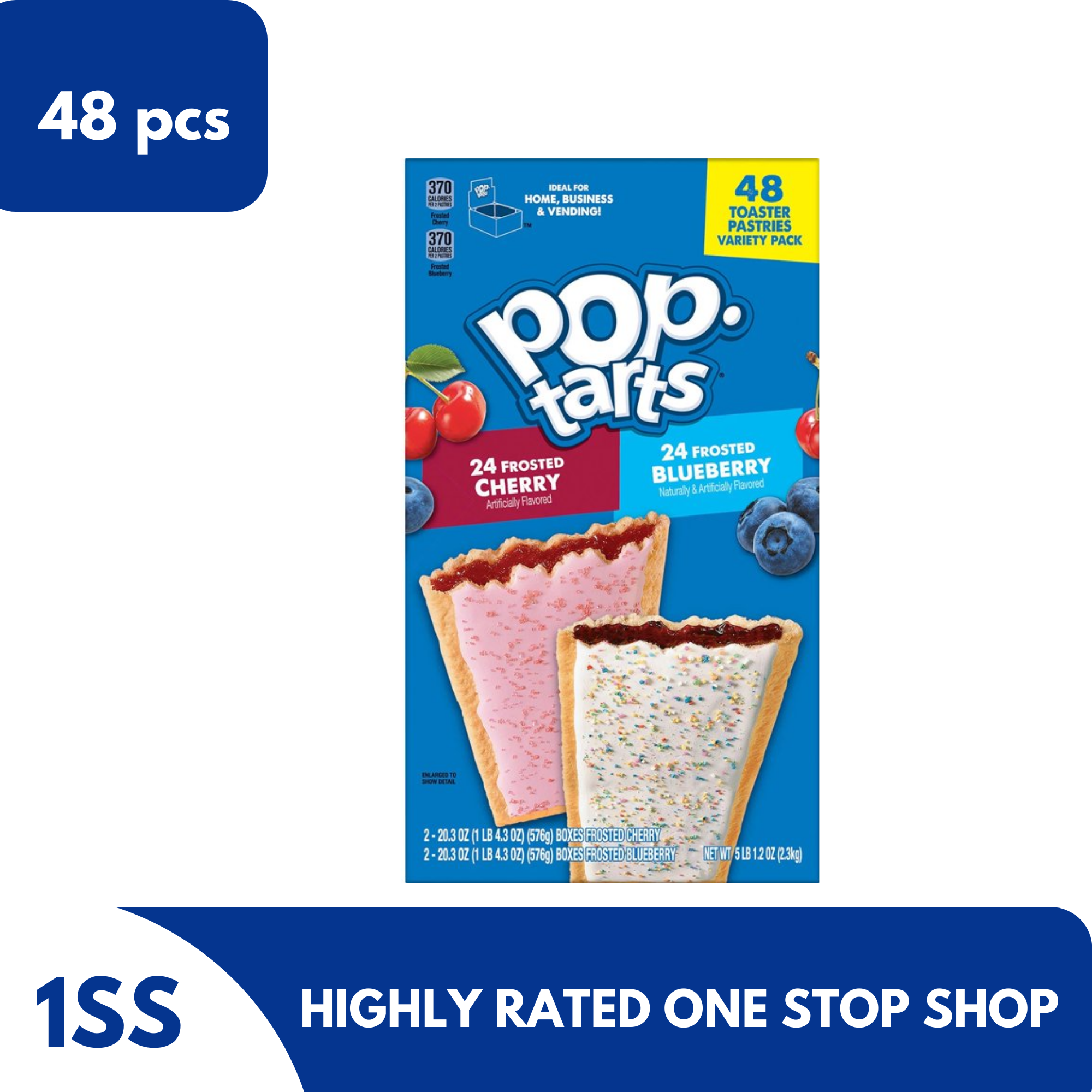 Kellogg's PopTarts, Frosted Cherry & Blueberry, 48pcs Lazada PH