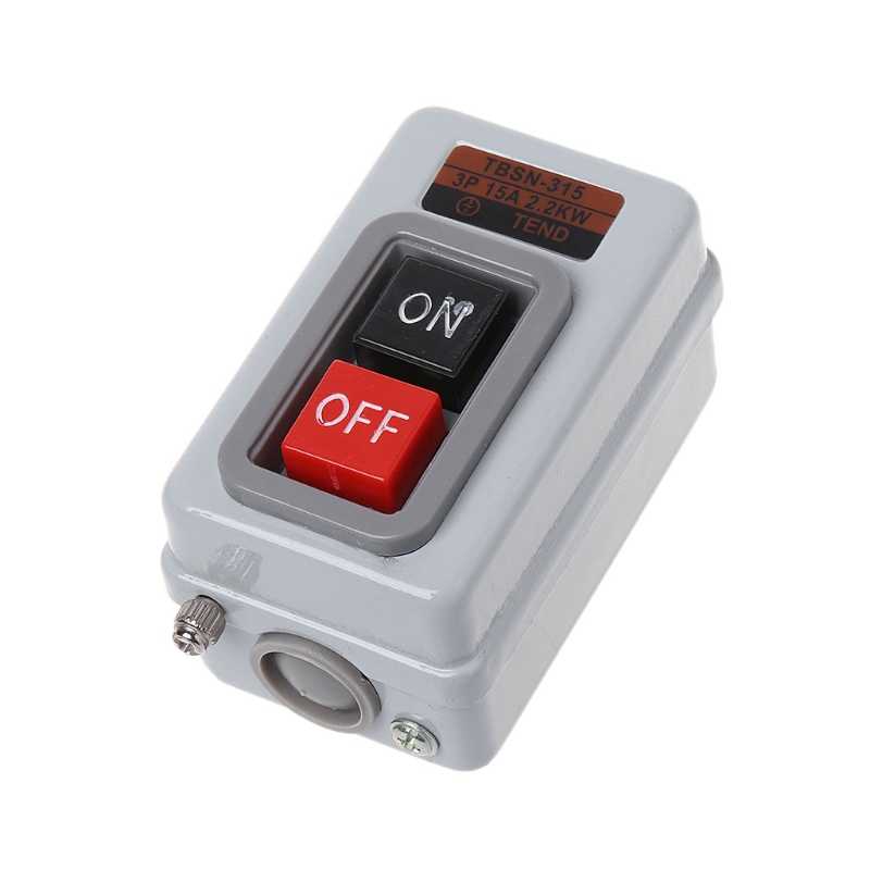 New arrival tbsn-315 ac 380v 15a 2.2kw on/off 3 phase self-locking power push button switch