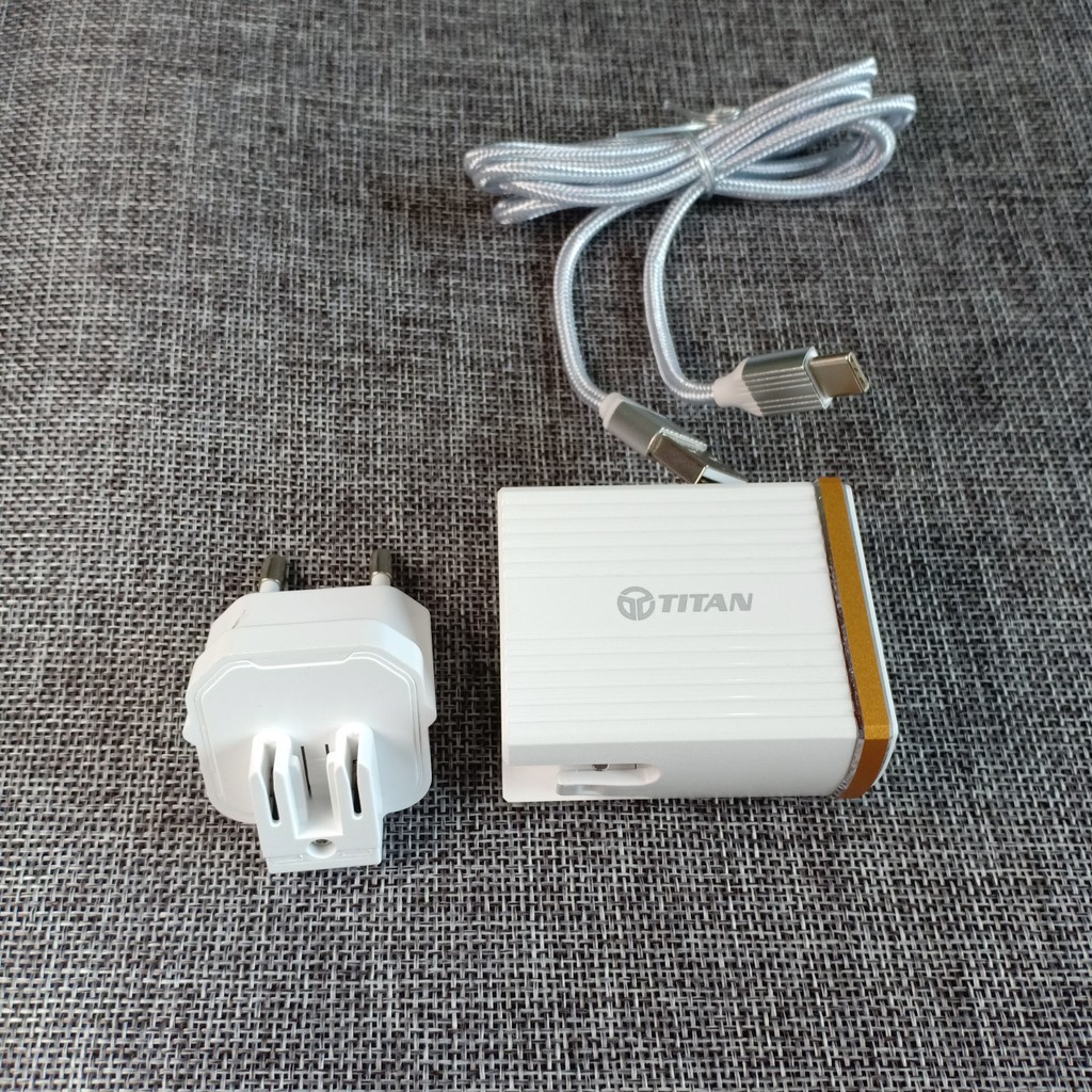 {BẢO HÀNH 1 ĐỔI 1} Bộ sạc nhanh QC.3 TITAN - CB08 chân Type C
