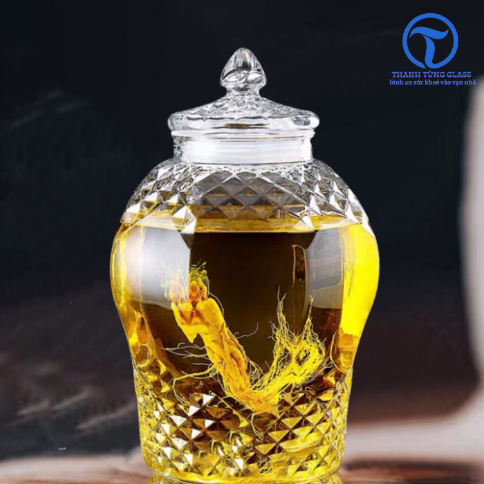 Bình ngâm sâm thủy tinh 8833 6 lít (không van)