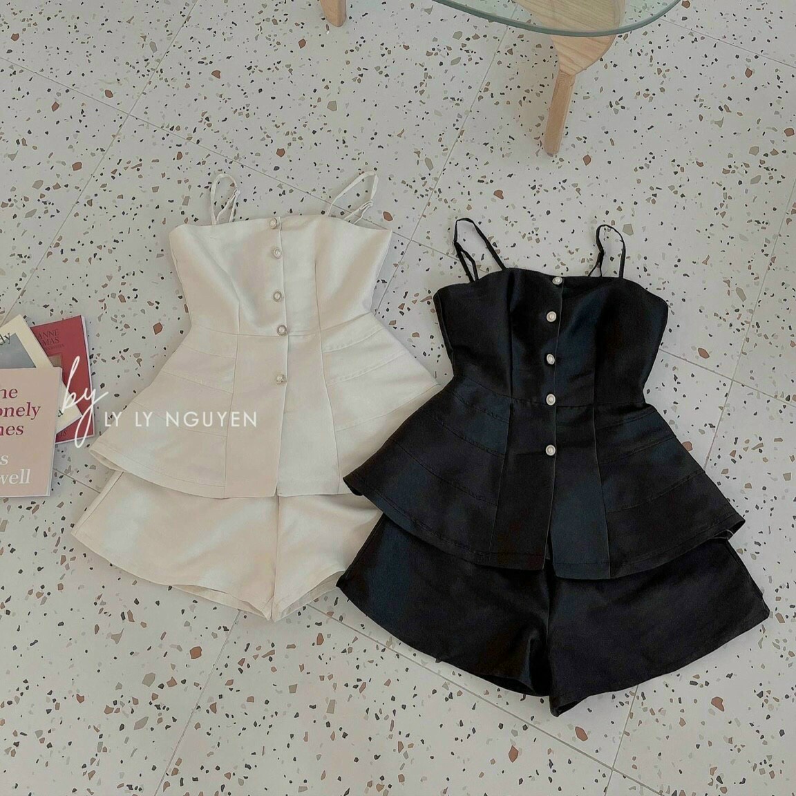 Set Đồ Áo 2 Dây Peplum Dễ Thương