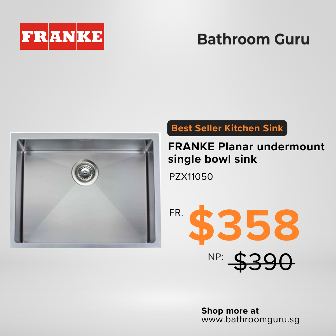 FRANKE Planar Series Undermount Single Bowl Stainless Steel Sink