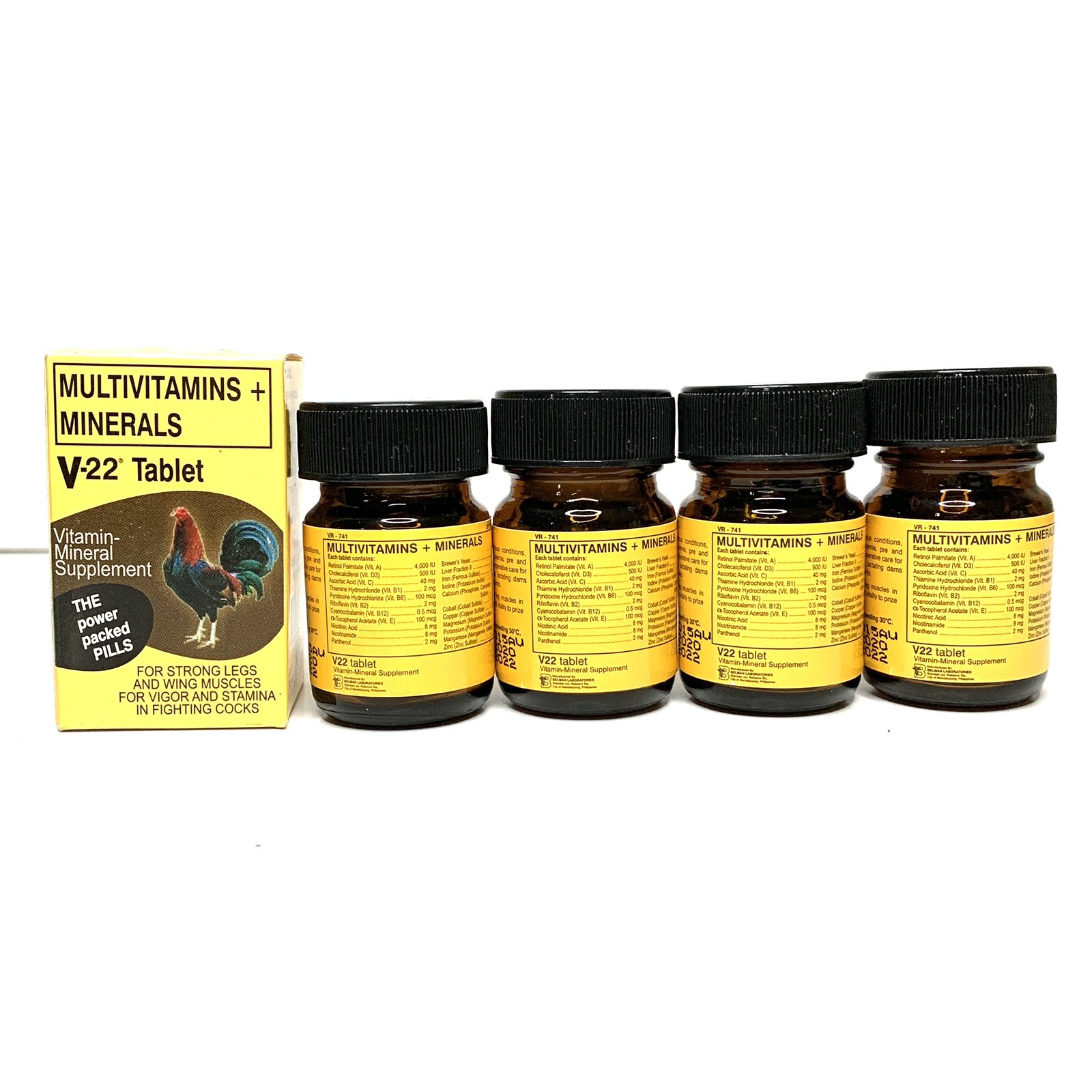 [FCR AGRIVET] V 22 (30Tablet) Vitamins Gamefowl / Fighting Cock / Para