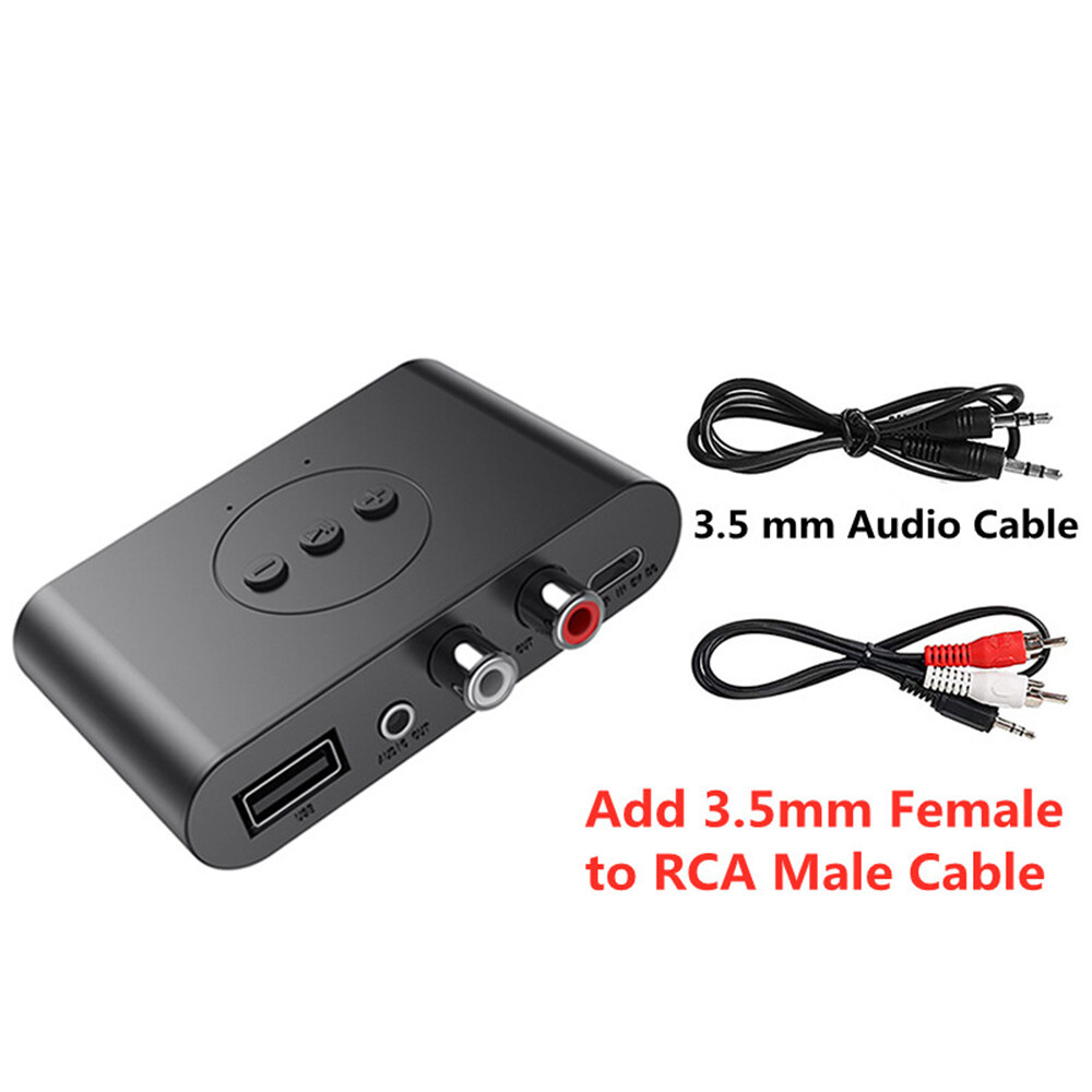 Bluetooth 5.0 Audio Receiver RCA 3.5mm AUX USB Car Kit Transmitter HIFI