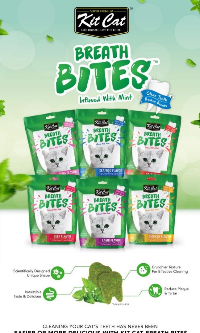 KITCAT BREATH BITES Viên nhai sạch răng cho mèo