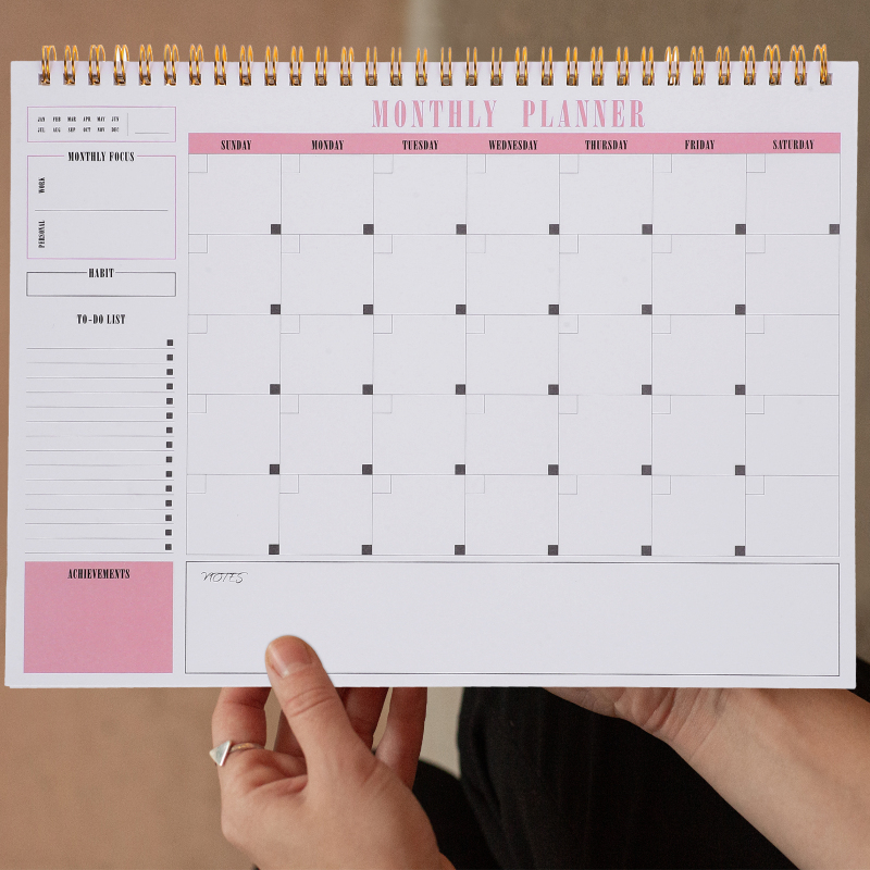 Jiogein Schedule Notebook Small Orange Agenda Pads Planning Notepad Do List Daily Planner Coil Multifunction Office