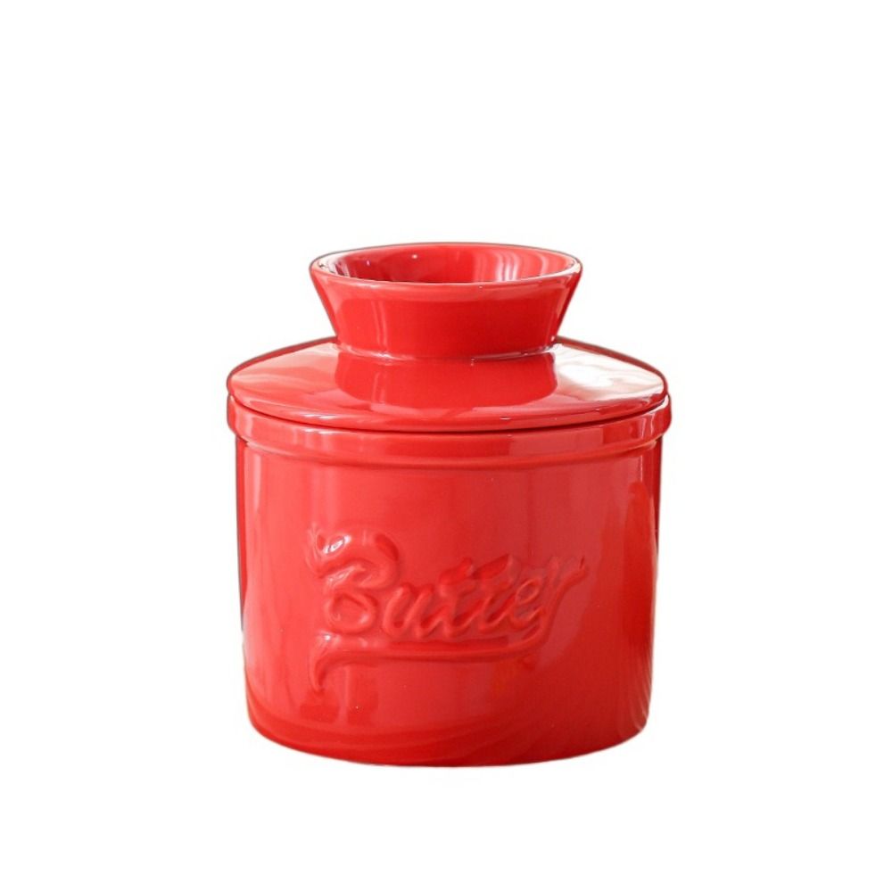 LKMART Bề bóng Crock chuông bơ Thủ công Giữ tươi Dụng cụ giữ bơ Hoàn hảo Sức chứa lớn Đĩa đựng bơ bằng gốm Bơ phết