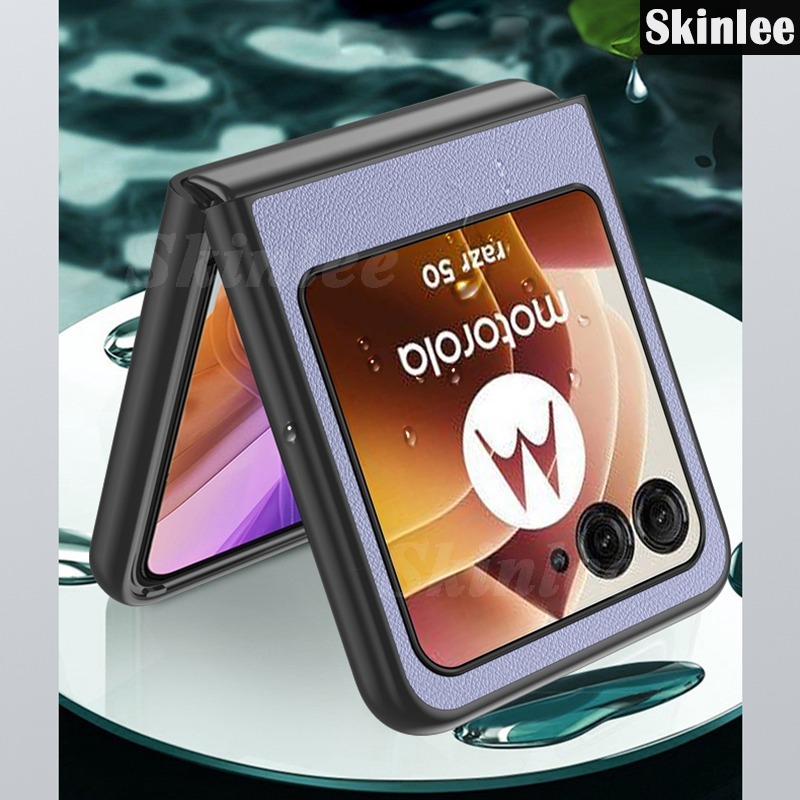 Phone case For Motorola Moto Razr 50 Back cover Luxury Environmentally Leather Back cover Soft Rubber Frame Anti-knock cover For Motorola Moto Razr 50 Ultra Cover cases.