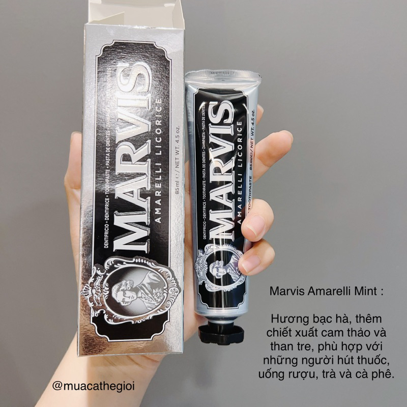 Kem đánh răng Marvis Ý trắng răng cao cấp