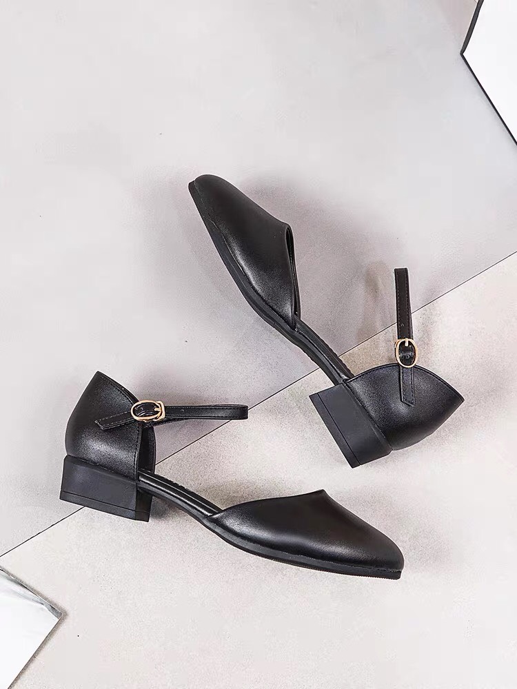 Giày Sandal Nữ 2p Mũi Vuông Dễ Đi E12