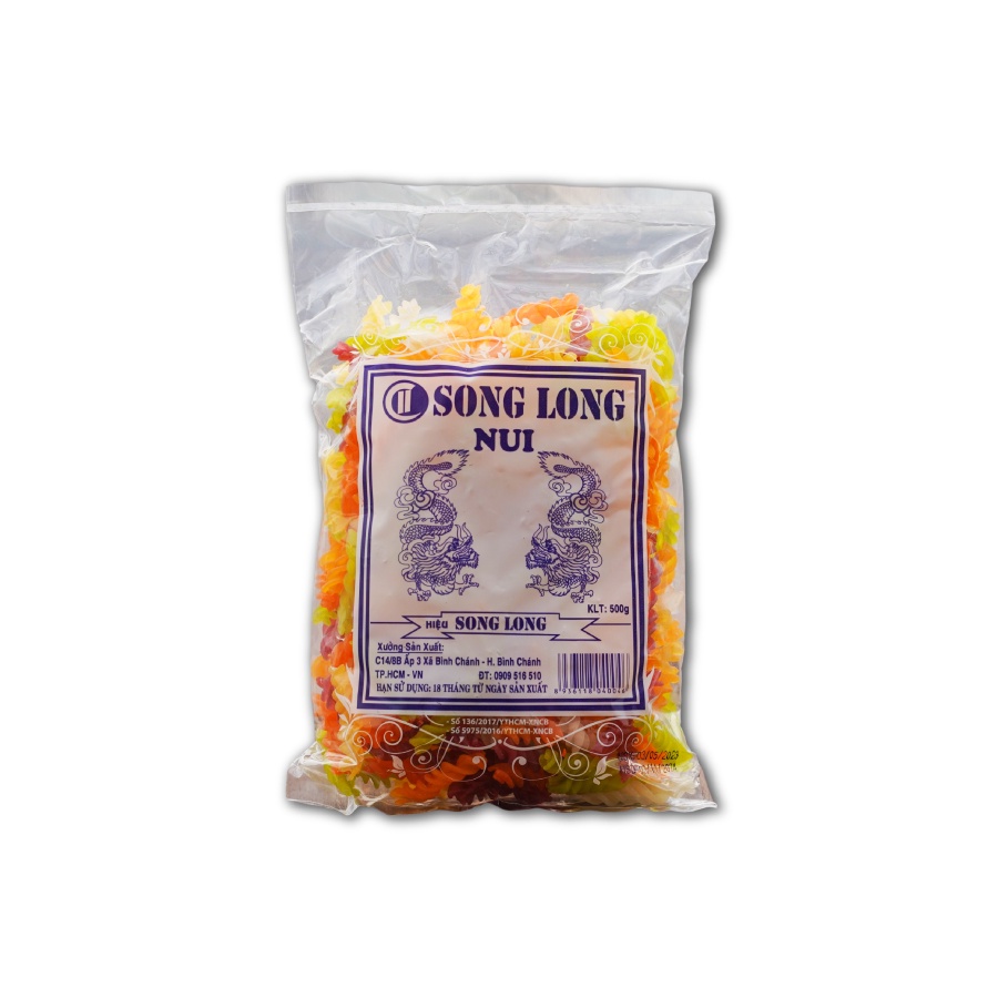 Nui xoắn rau củ - song long - gói 500g