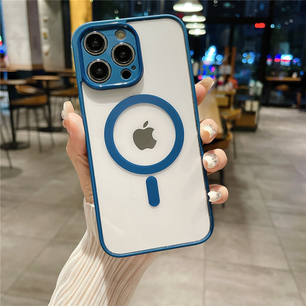 Macaron Ống kính Ốp bảo vệ cho iPhone 11 12 13 14 15 Pro Max vỏ màu trơn từ tính Cover quay lại vỏ thời trang ốp điện thoại di động chống sốc
