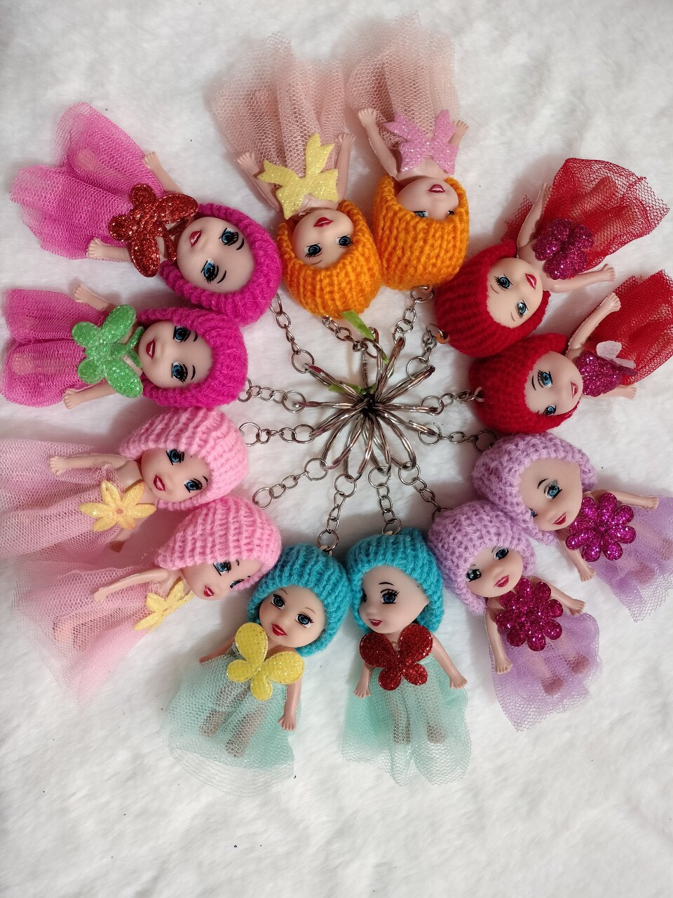 Búp bê chibi có móc khóa treo cặp xinh xắn 10cm
