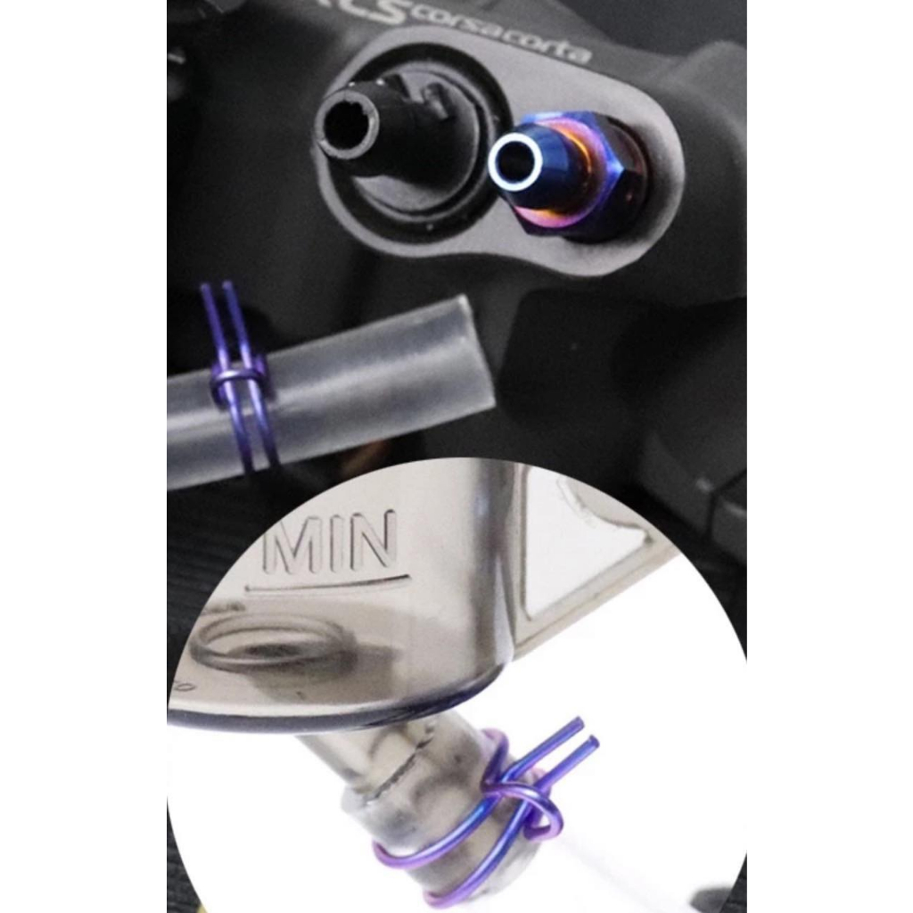 (Packing Ptitan Spring Holder Cable) Lò xo kẹp ống xả cặn Titanium Gr5