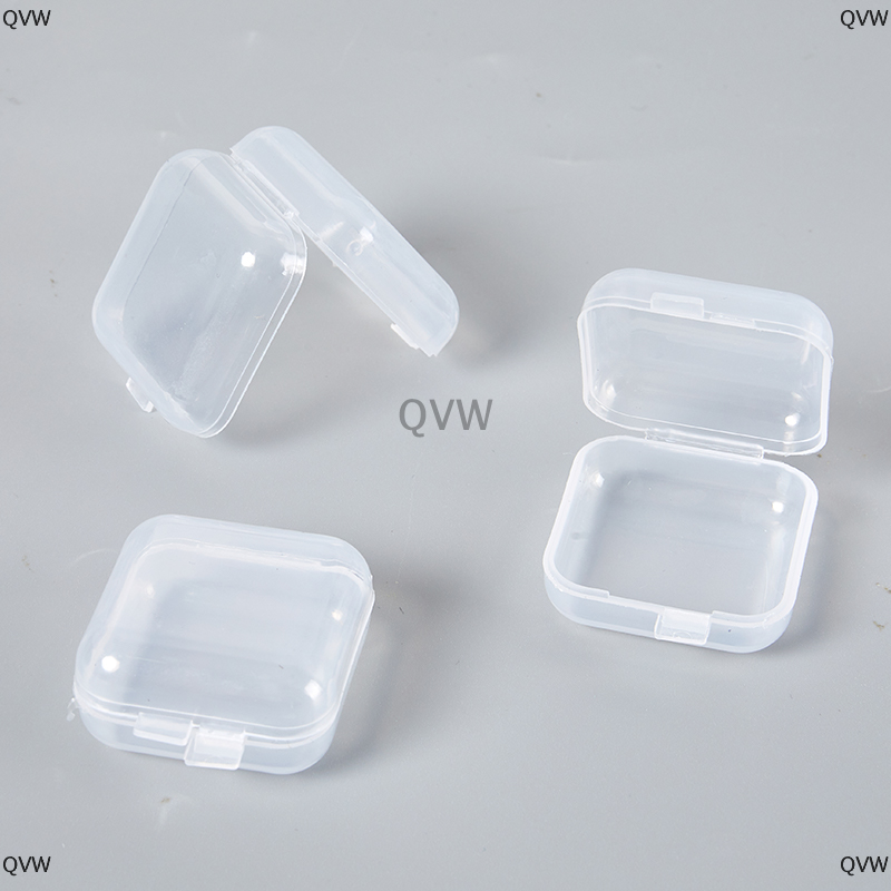 QVW 10 cái hộp nhựa nhỏ Hộp đựng trang sức trong suốt hộp hoàn thiện nhẫn hoa tai hộp đựng đồ nhỏ