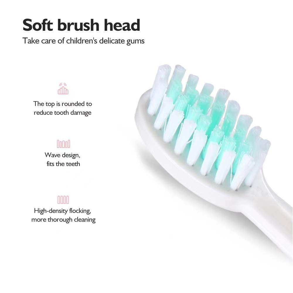 【Customer favorite】 Children's Electric Toothbrush Kid Cartoon Ultrasonic Sonic Electric Toothbrush with 5 Replacement Heads Electric Brush Children.