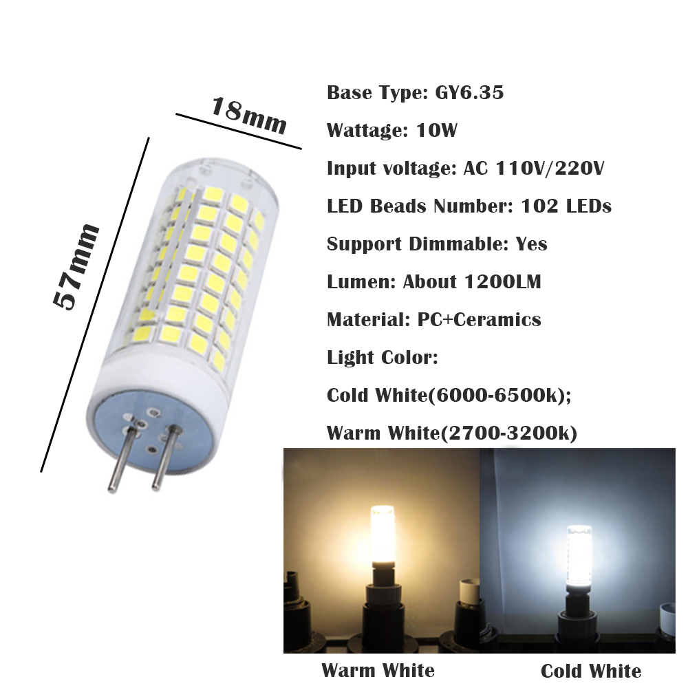 Fast delivery⚡led light bulbs mini dimmable g4 g9 e11 e12 e14 e17 ba15d gy6.35 10w 102 leds corn bulbs replace 80w halogen lamps 220v 110v for home