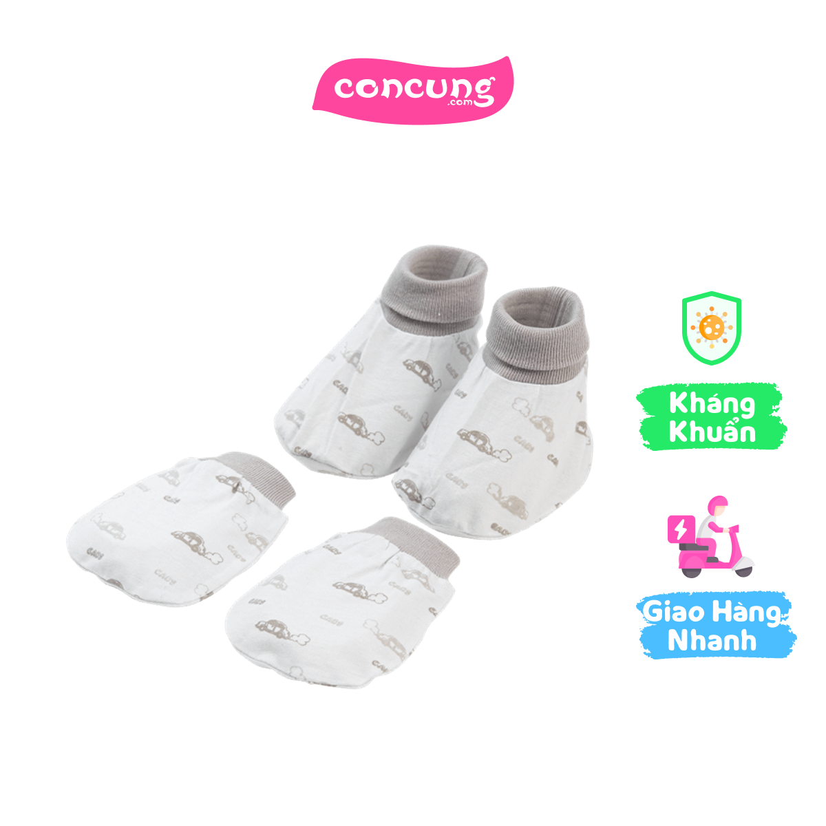 Bộ bao tay chân sơ sinh bo animo hn522048