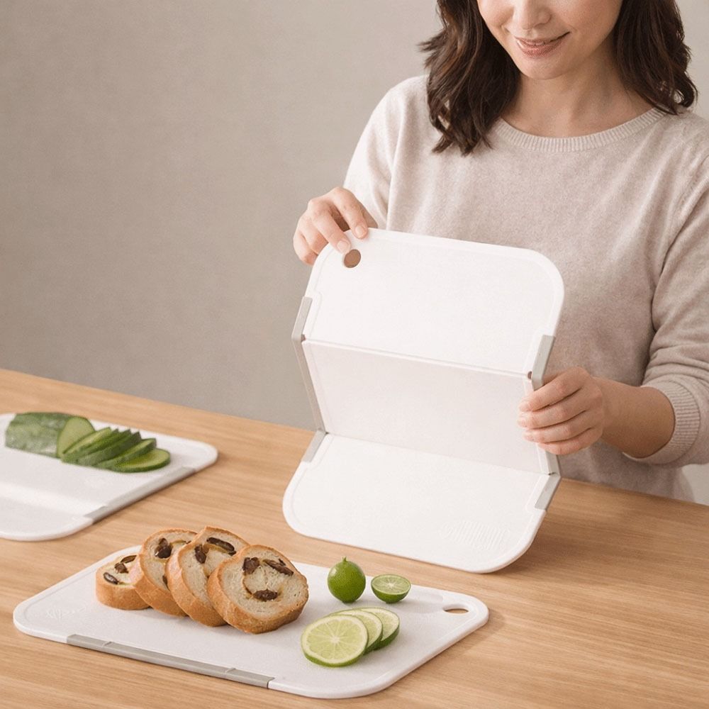 Vegetable Cutting Portable Foldable Chopping Board Double Sided Grinding Board Cutting Board Easy Storage 3 Foldable Design Fruit Cutting Board Cooking Preparation.