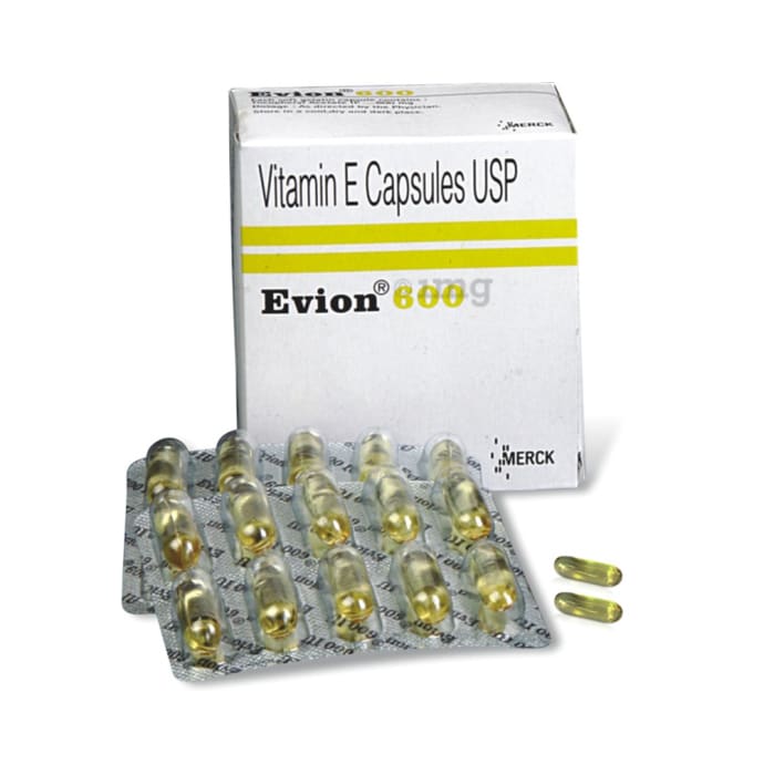 Evion 600mg Vitamin E Capsule, Pack of 2- 10 Capsule in each strip For Hair  Care, Face, Glowing Skin, Pimples, Skin Care | Lazada Singapore