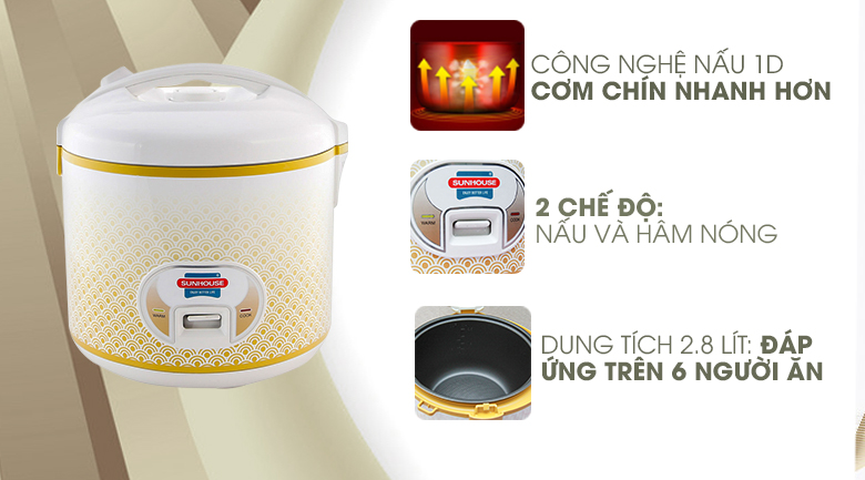 Nồi cơm điện Sunhouse 2.8 lít SH 830