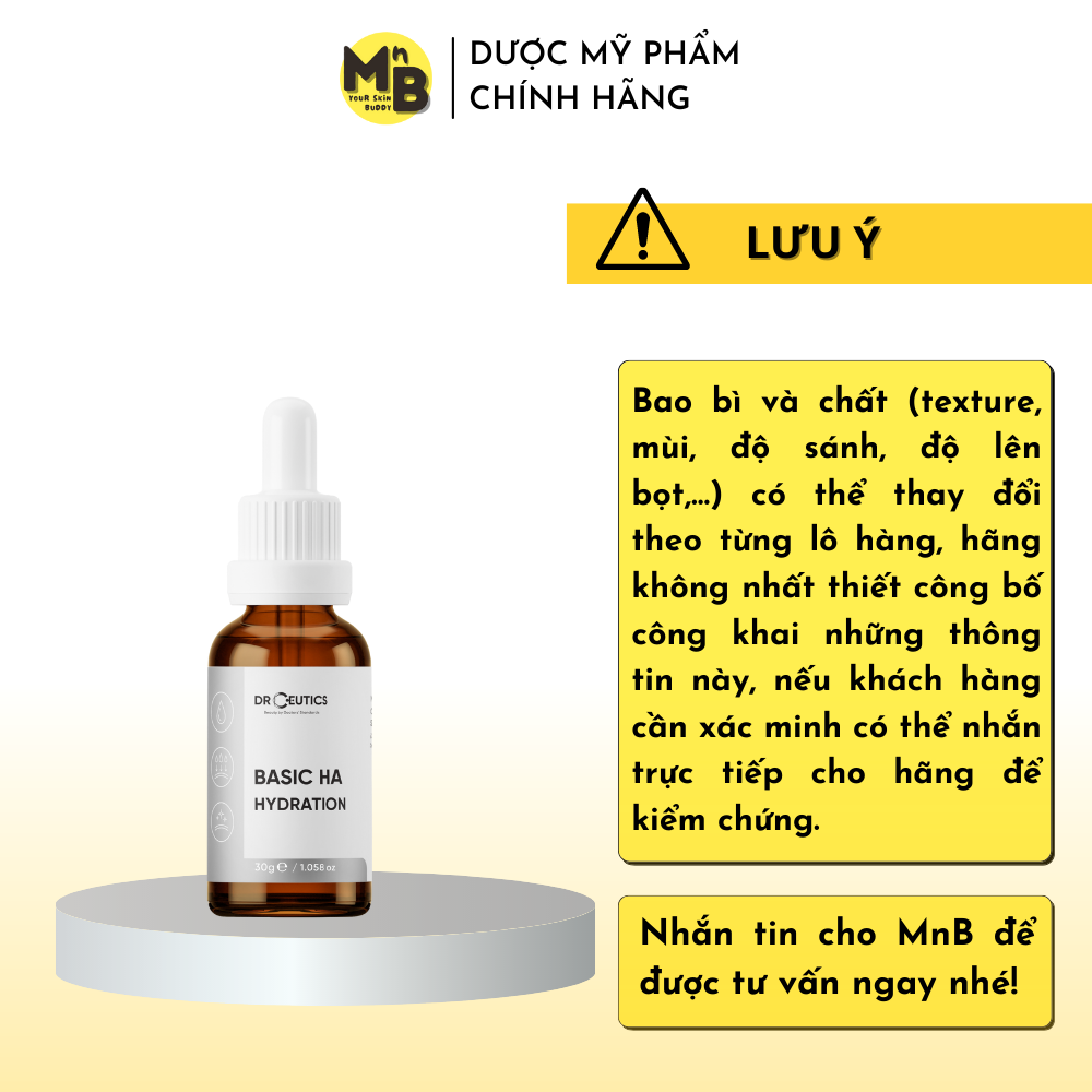 Tinh chất Basic HA Hydration DrCeutics Serum Cho Da Dầu Mụn 100ml