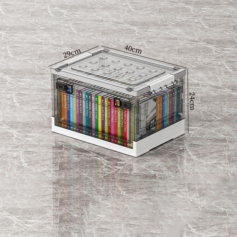 YONUO Folding storage box plastic household transparent clothes easy to organize storage cabinet car book toy storage storage box