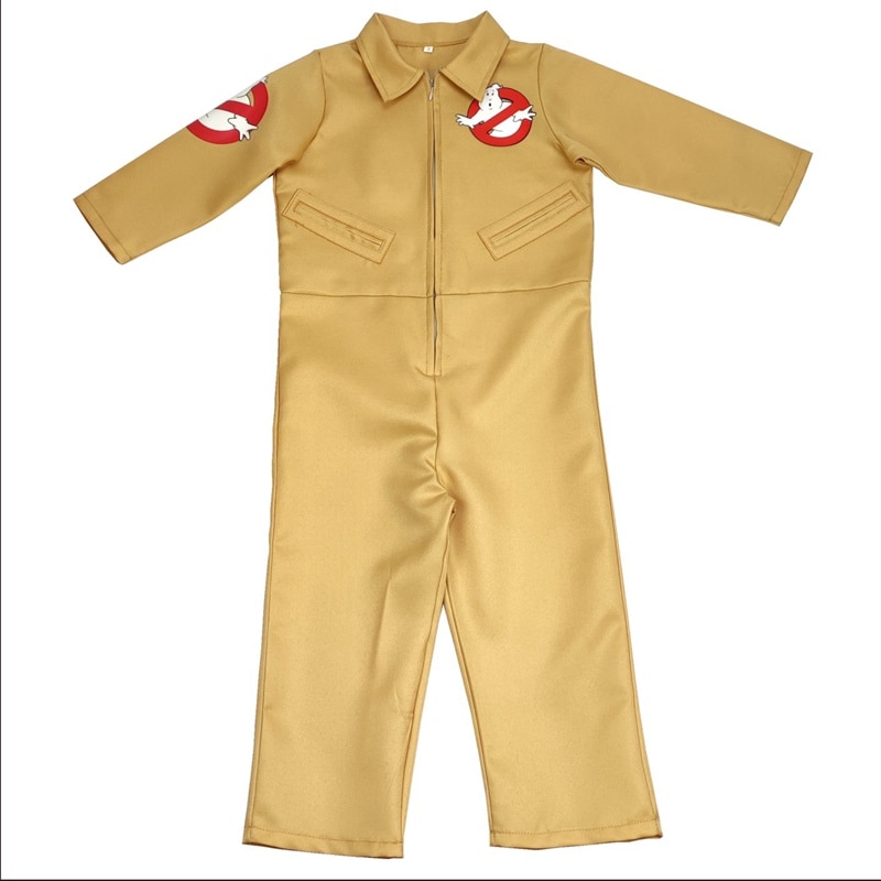 Movie Theme Ghostbuster Cosplay Kids Halloween Costume Suitable 3-9 Years Child Jumpsuit Cloths
