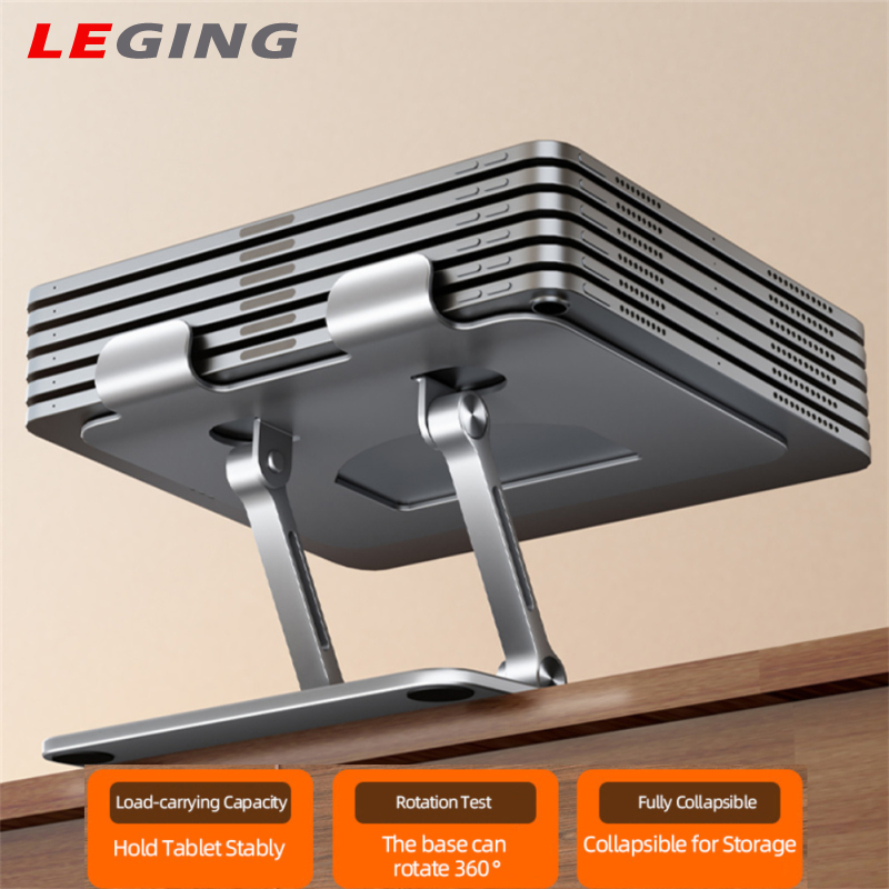 2028 Laptop Stand Aluminum Alloy Computer Riser Adjustable Foldable Laptops Elevator PC Cooling Mount For 4.7-12 Inch Laptop Tablet Phones