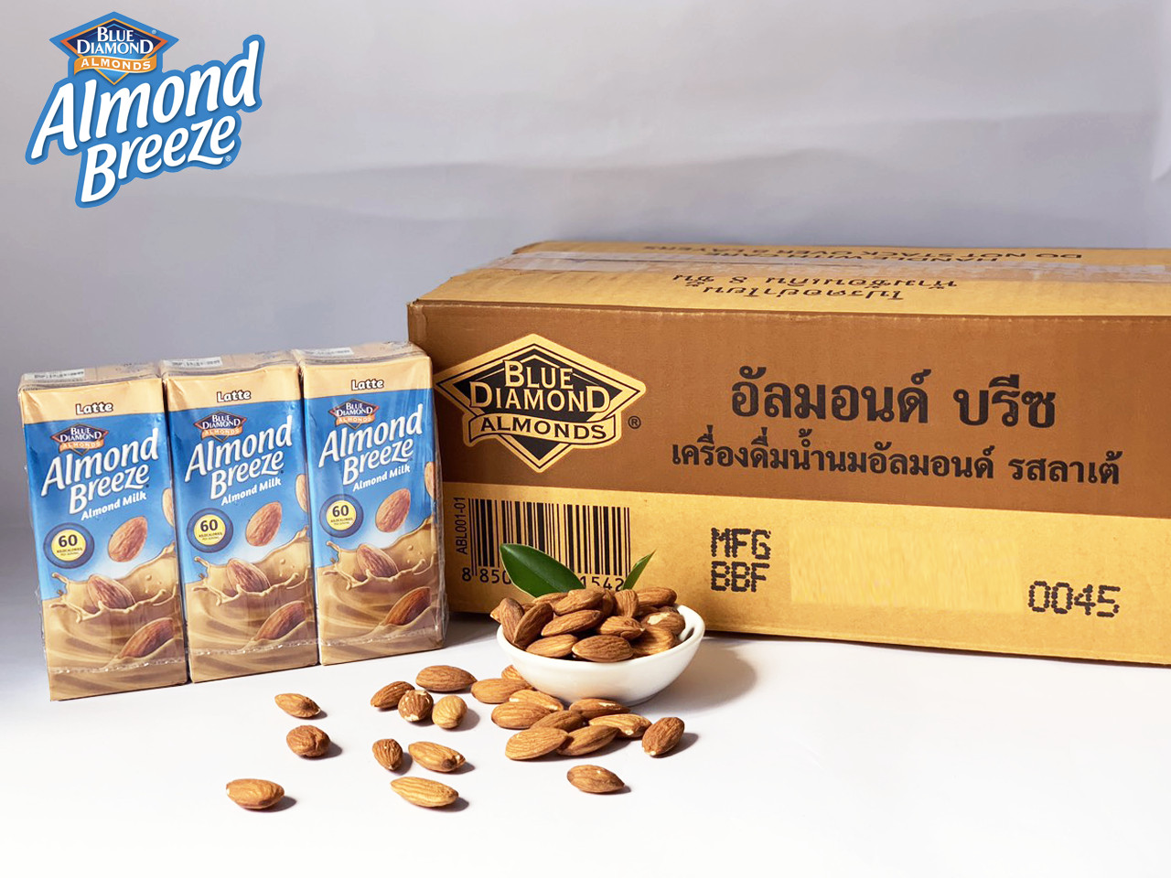 [MUST TRY - Thùng 8 Lốc 3 x 180ml ] Sữa Hạt Hạnh Nhân ALMOND BREEZE vị Latte