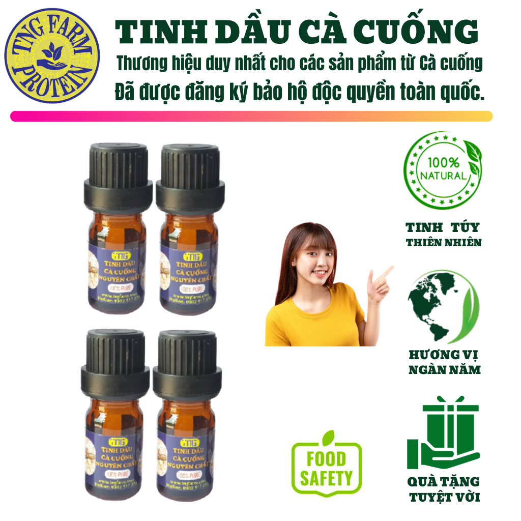 Tinh dầu cà cuống đực tự nhiên thơm caʏ nồng nàn - 4 hũ 5mL.