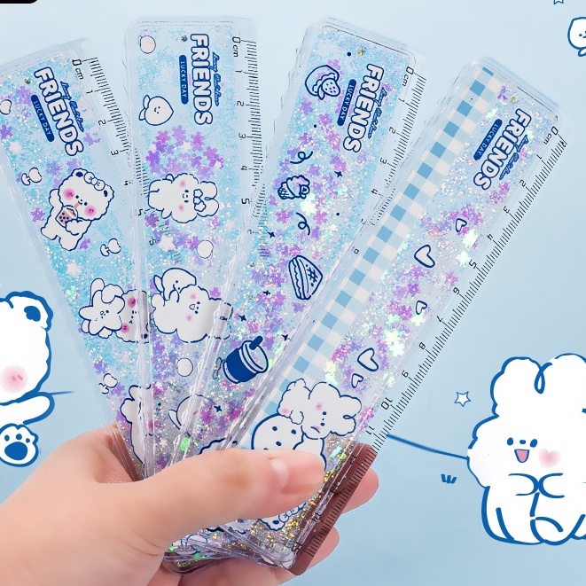 Thước Kẻ Cát Chảy Gấu Thỏ MaiHe Độc Lạ - Thước 15cm