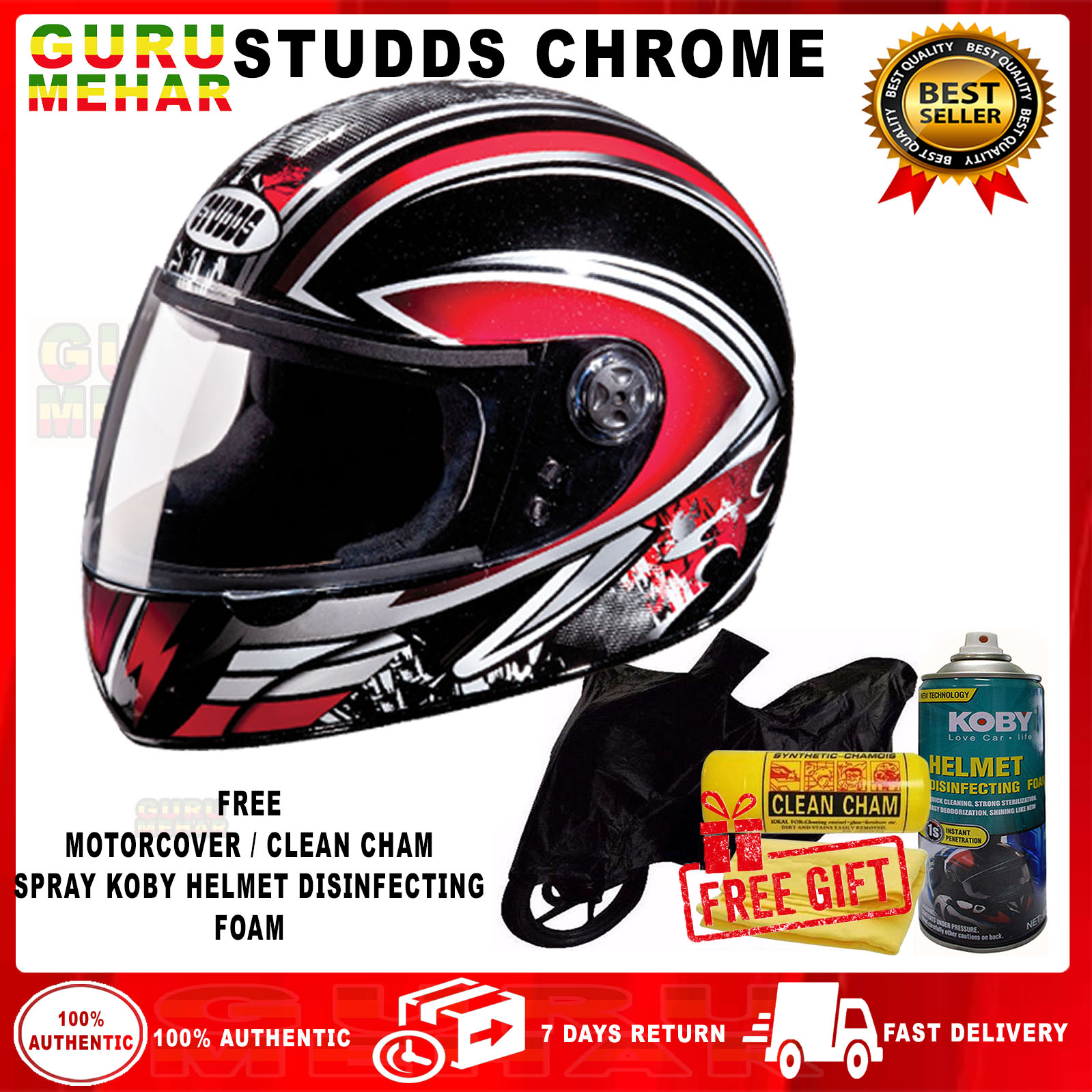 Studds Chrome Decor Full Face Helmet 