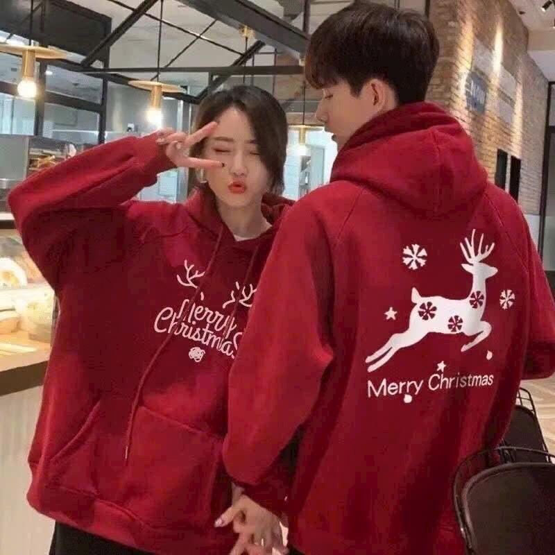 Áo hoodie cặp đôi nam nữ tình yêu mùa Noel - Áo nỉ tình yêu Merry Christmas