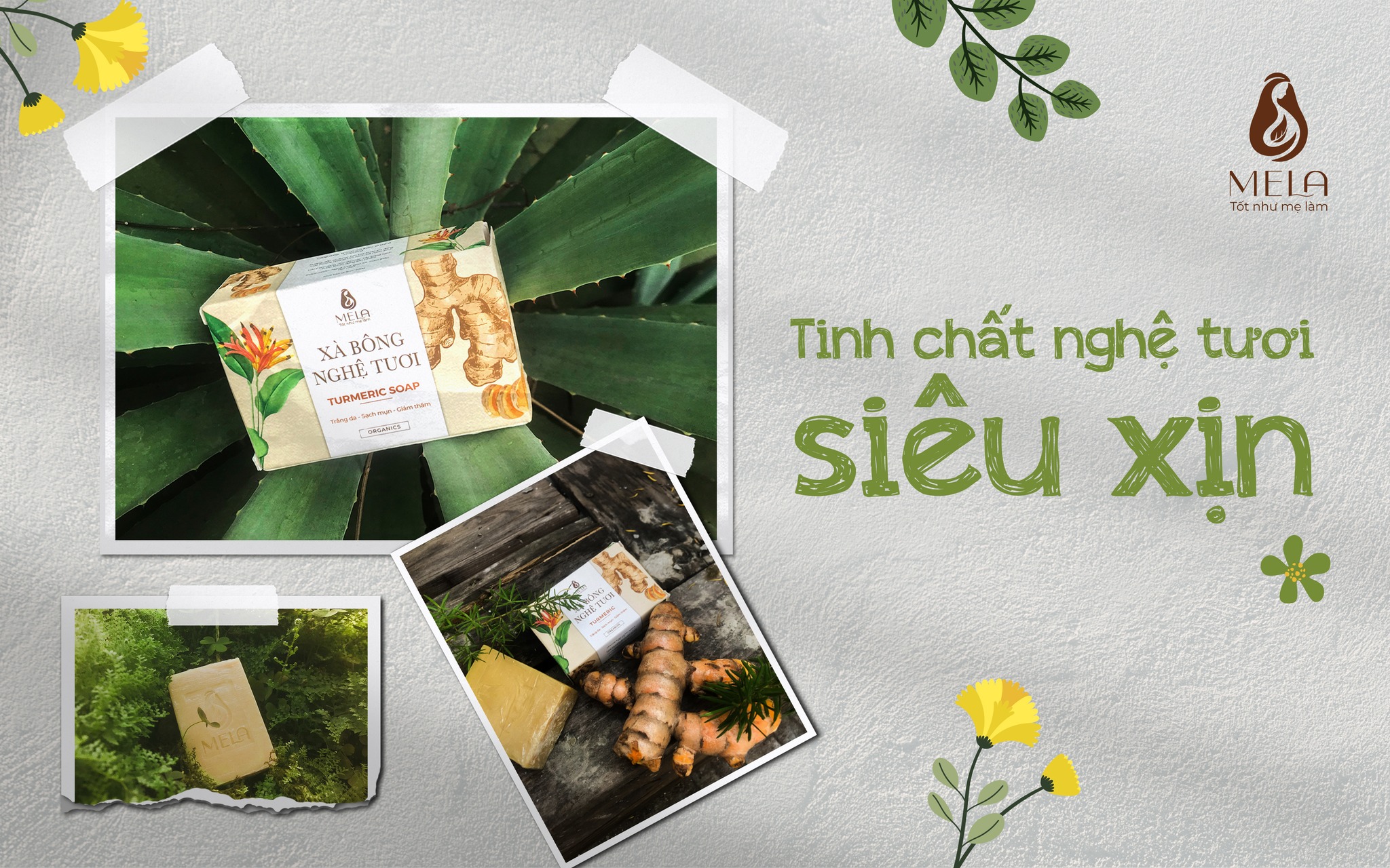 Combo 10 bánh xà bông nghệ Mela Tặng 5 túi tạo bọt