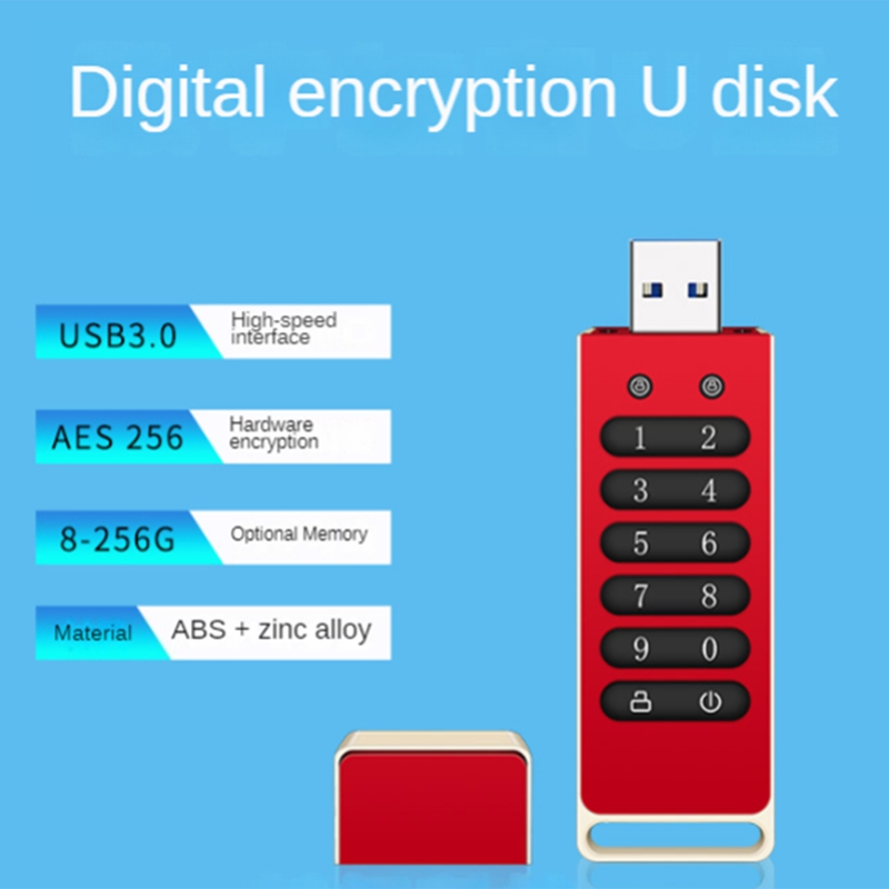 1 Piece Secure USB Drive Hardware Password Memory Stick With Keypad USB 3.0 Disk Flash 32GB