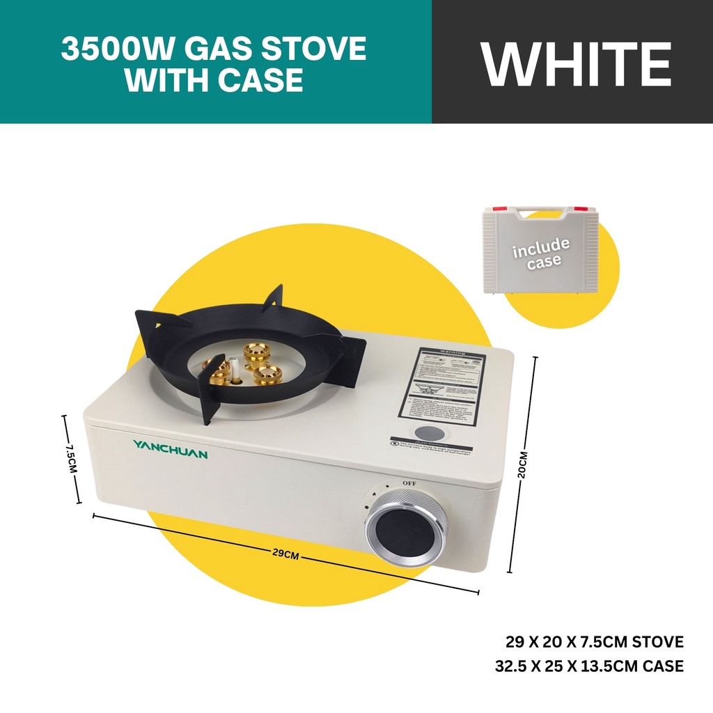 3500W Gas Stove Case Camping Stove Burner Portable Cooker Butane Gas