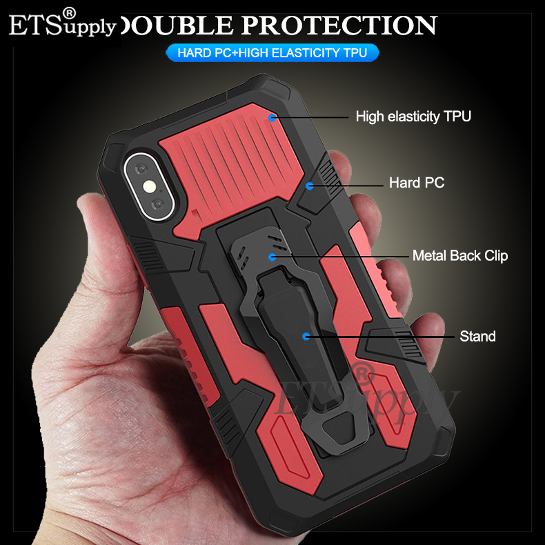 Phone case Vivo Y28S Y03 Y18 Shockproof Armor Stand Holder with Metal Clip Mountaineering Back cover Vivo Y03 Y18 Y28S case.