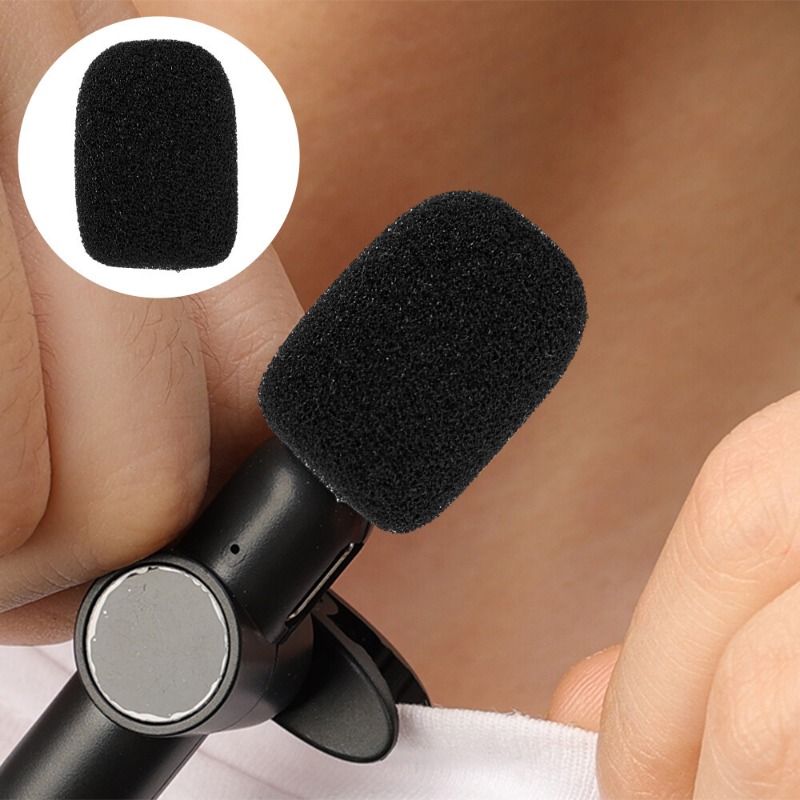 10 miếng bọt biển micrô bọc bảo vệ tai nghe mic bền nắp bảo vệ giảm tiếng ồn mềm màu đen