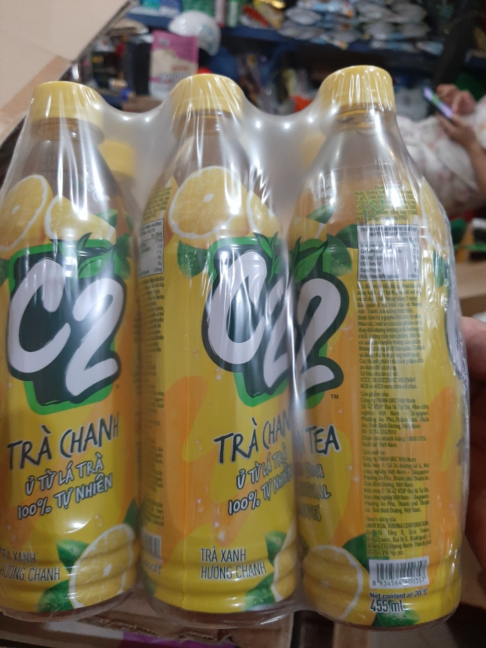 Nước Trà xanh C2 vị chanh / vị táo chai 445ml