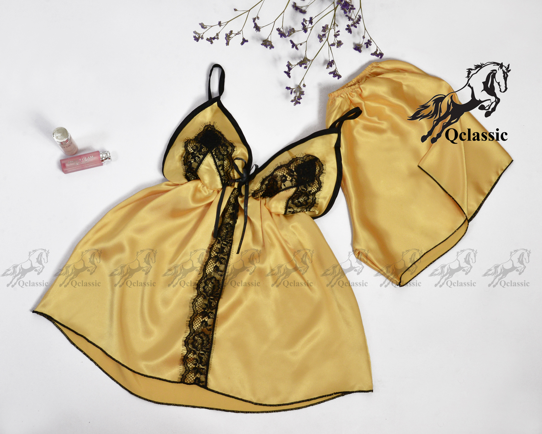 Bộ đồ ngủ sexy phi lụa bóng thoáng mát