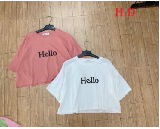 Áo Croptop Hello dáng rộng LD11