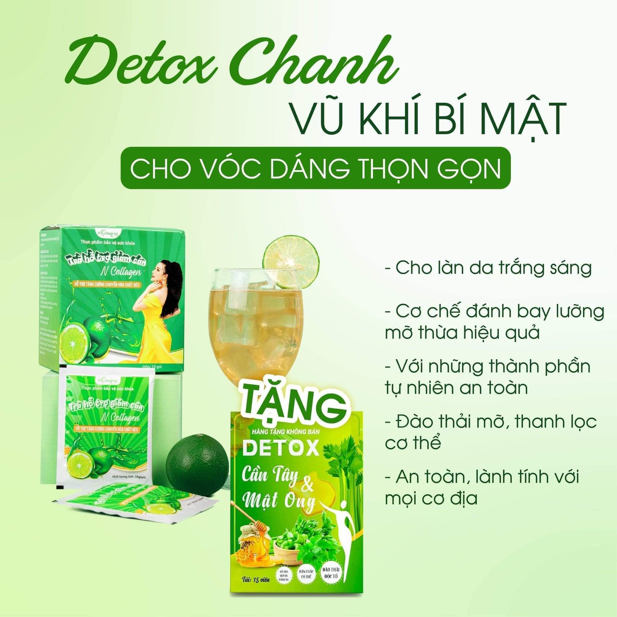 Trà Chanh hỗ trợ giảm cân Ncollagen 5 gói- Trà Chanh detox Ncollagen thumbnail