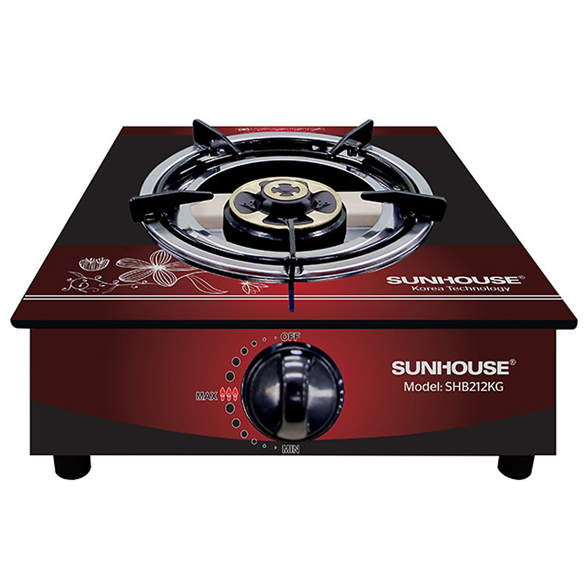 Bếp gas dương đơn mặt kính sunhouse shb212kg - hàng chính hãng