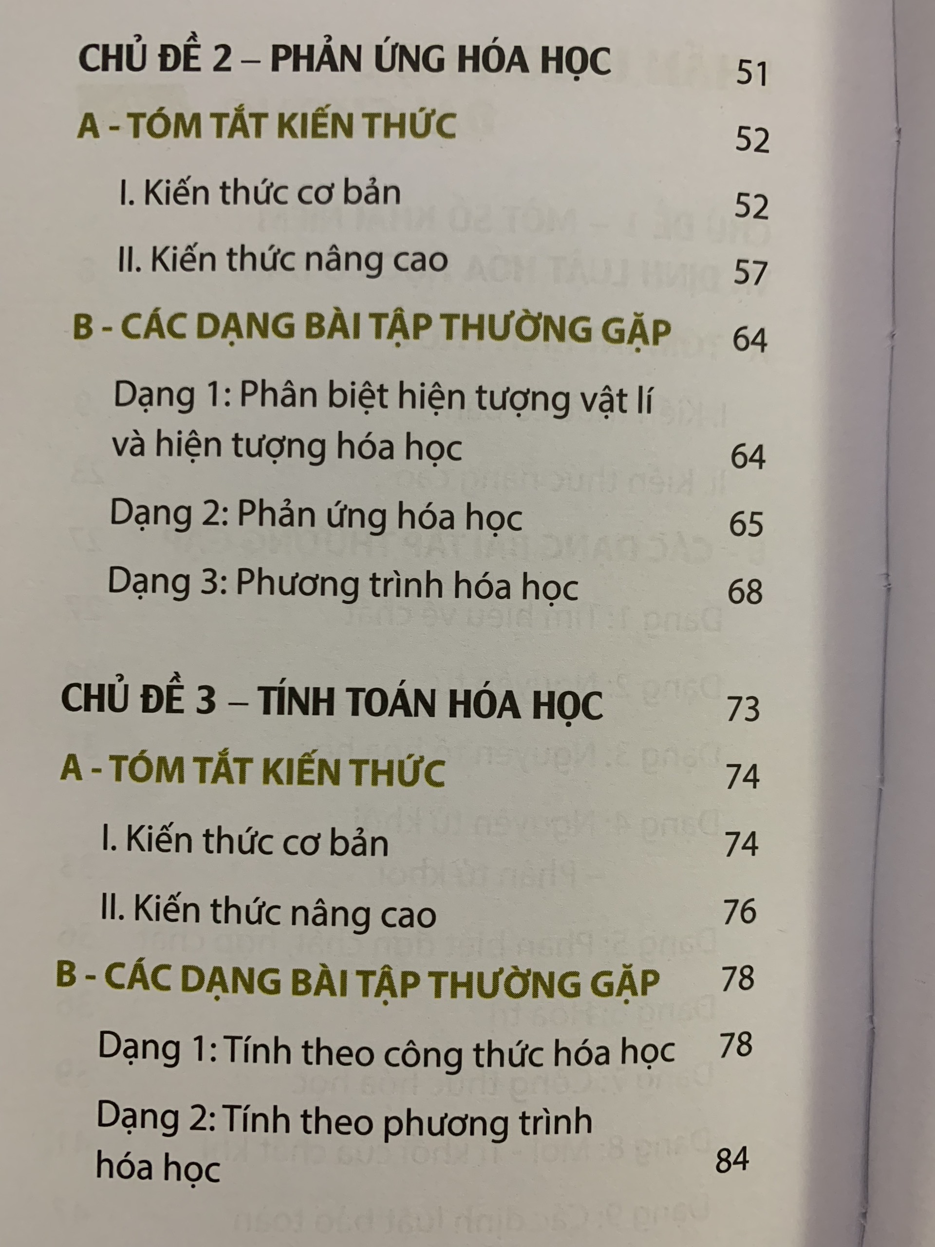 Sổ Tay Kiến Thức Hoá Học Trung Học Cơ Sở