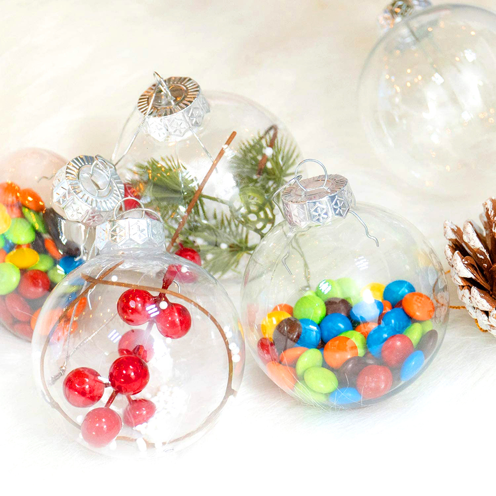 Clear Baubles For DIY Decor Plastic Clear Baubles Clear Plastic Baubles Openable Ball Ornaments Transparent Christmas Ornaments