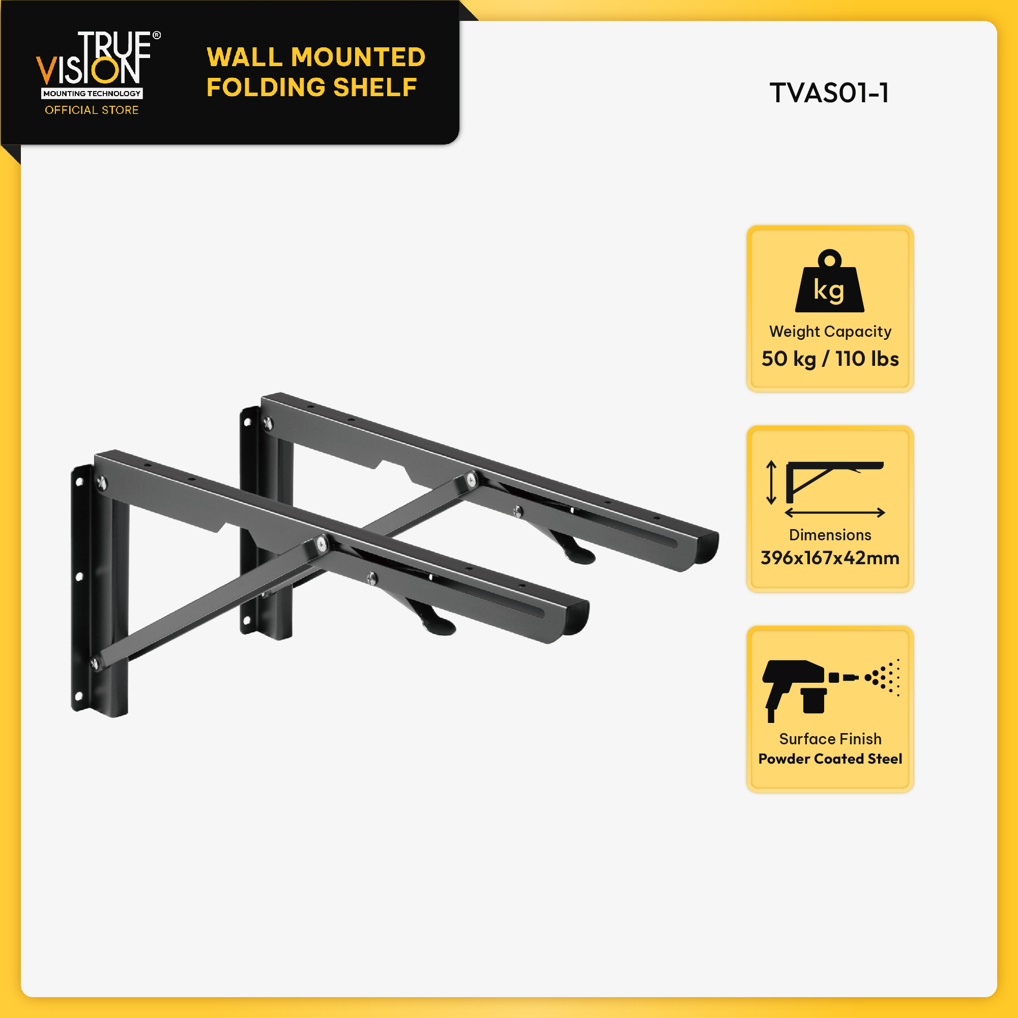 True Vision Wall Mounted Folding Shelf TVAS011 Lazada PH