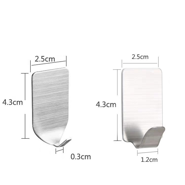 COMBO 10 Móc treo đồ dán tường inox siêu dính, Móc treo chìa khóa, mũ nón túi xách đa năng kèm miếng dán